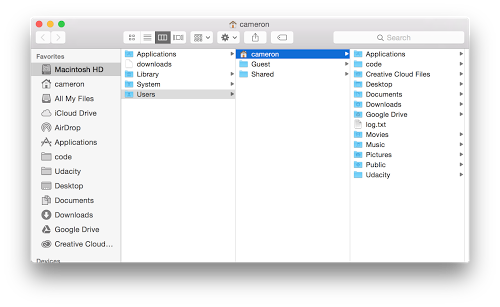 Local path directory structure screenshot